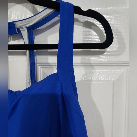 NWOT Lands' End Electric Blue Blouson Tankini Swimsuit Top in Size 18W - Picture 3 of 12